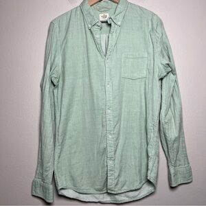 Marine Layer Men's California Oxford Shirt Marge Medium Large Green Cotton